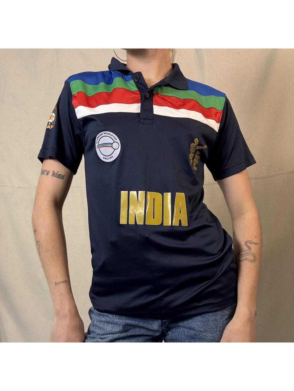 Men's Navy and Blue Polo-shirt